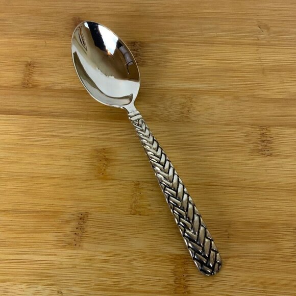 Godinger Weave Silverplate Flatware Lot of 7 Pieces Forks Knives Soup Spoon - Picture 4 of 10